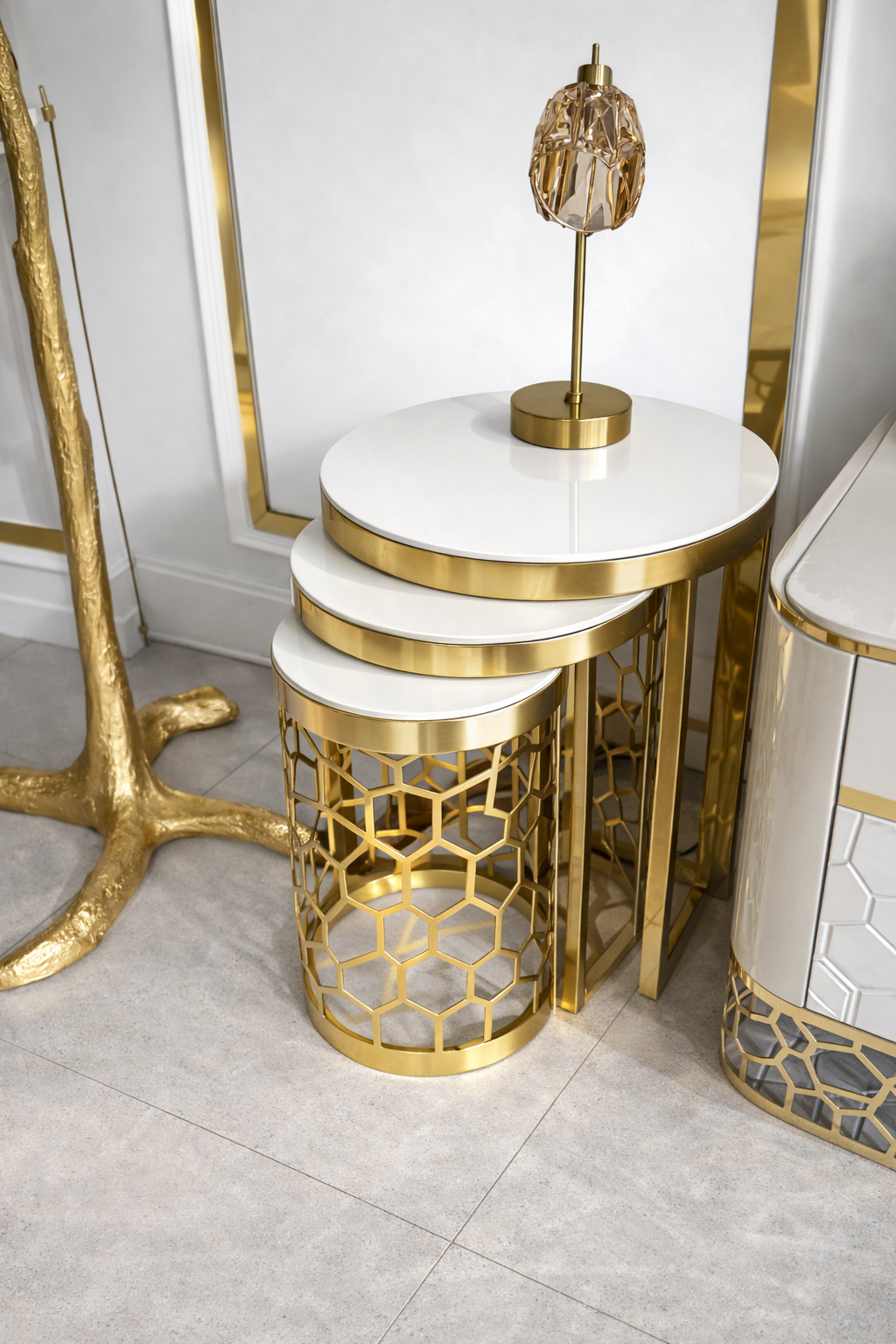 Fendi Tavolina ansore set 3 copa yeni 2 gold
