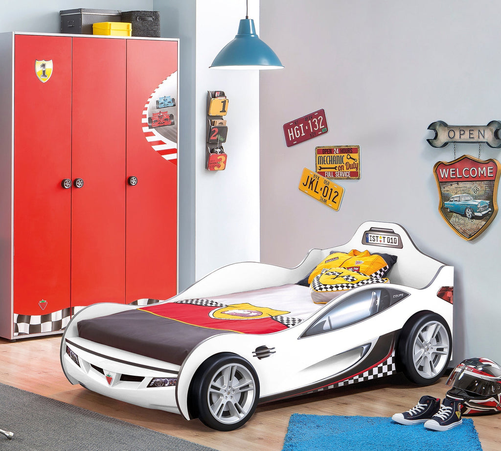 Coupe Car Bed (White) (90x190 cm)