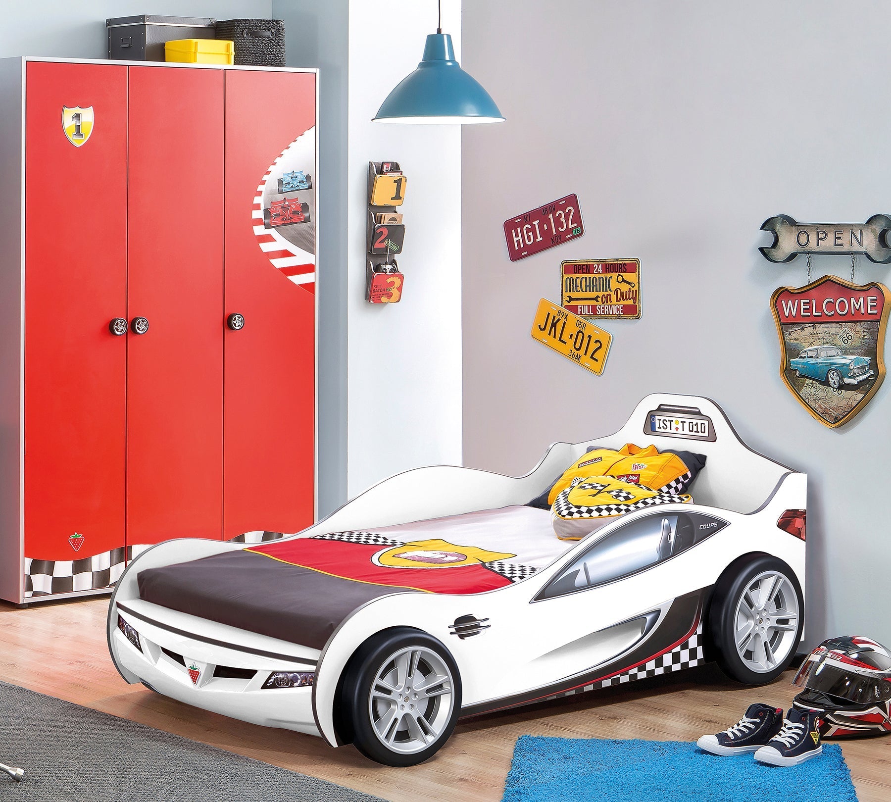 Coupe Car Bed (White) (90x190 cm)