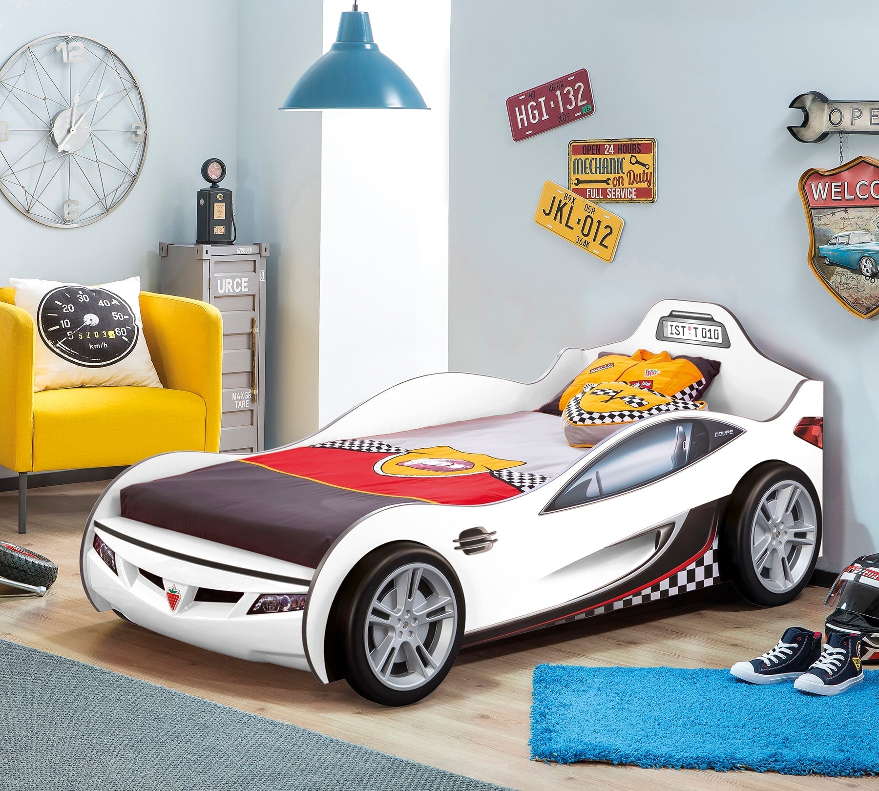 Coupe Car Bed (White) (90x190 cm)