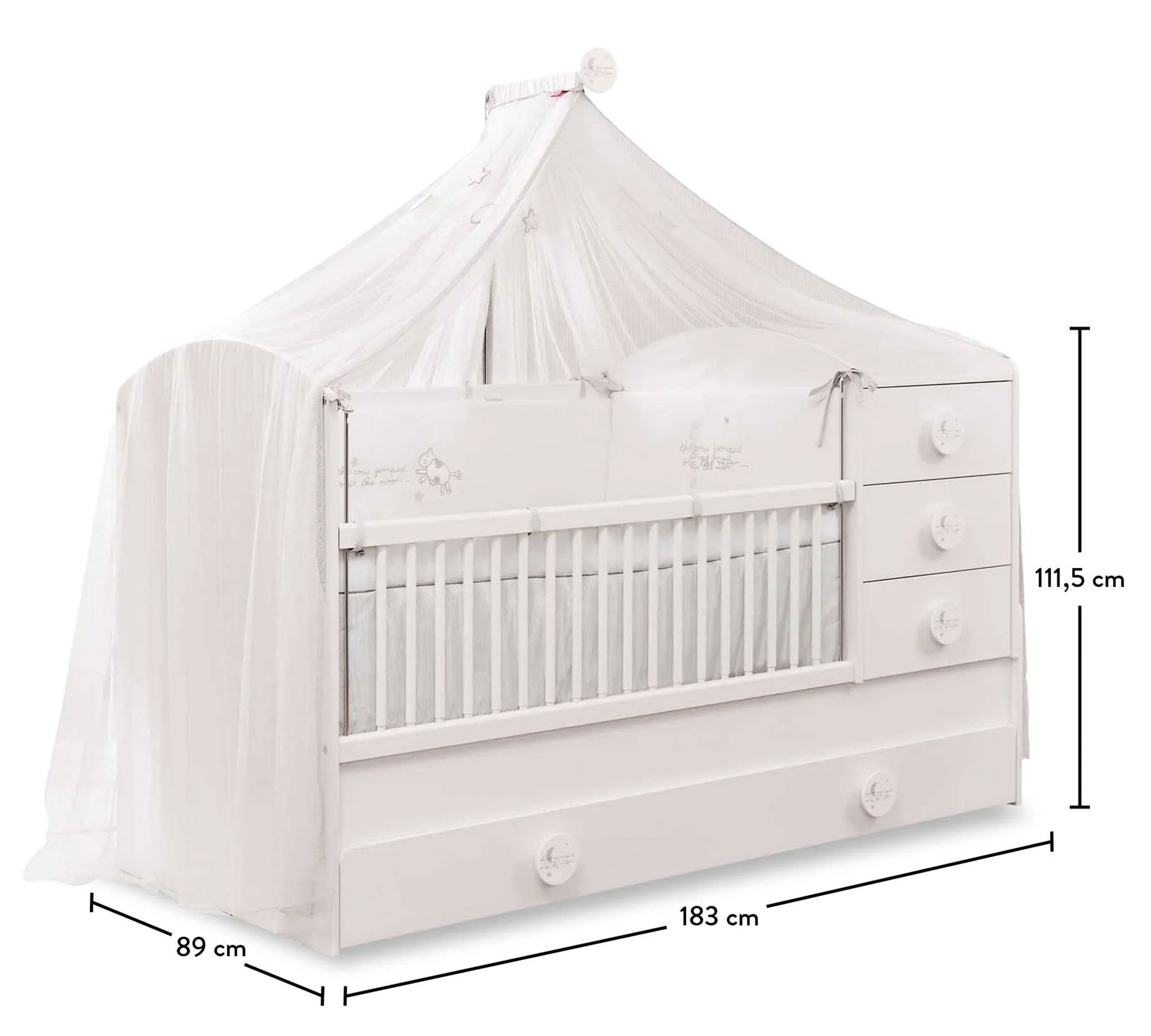 BABY COTTON SL Shtrat Fëmijësh që rritet (+ Shtrati i prindërve) (80x180 cm)
