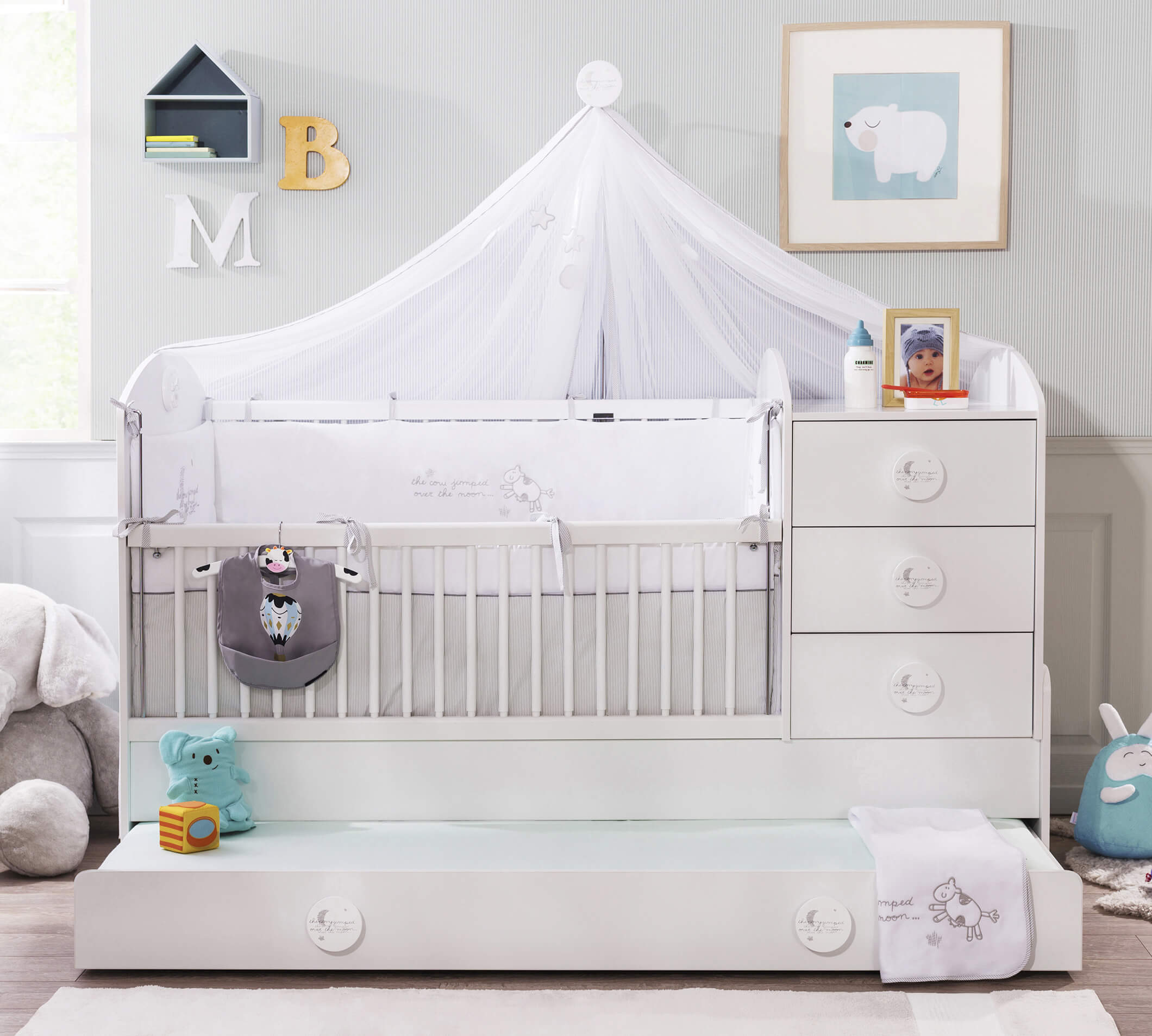 BABY COTTON SL Shtrat Fëmijësh që rritet (+ Shtrati i prindërve) (80x180 cm)