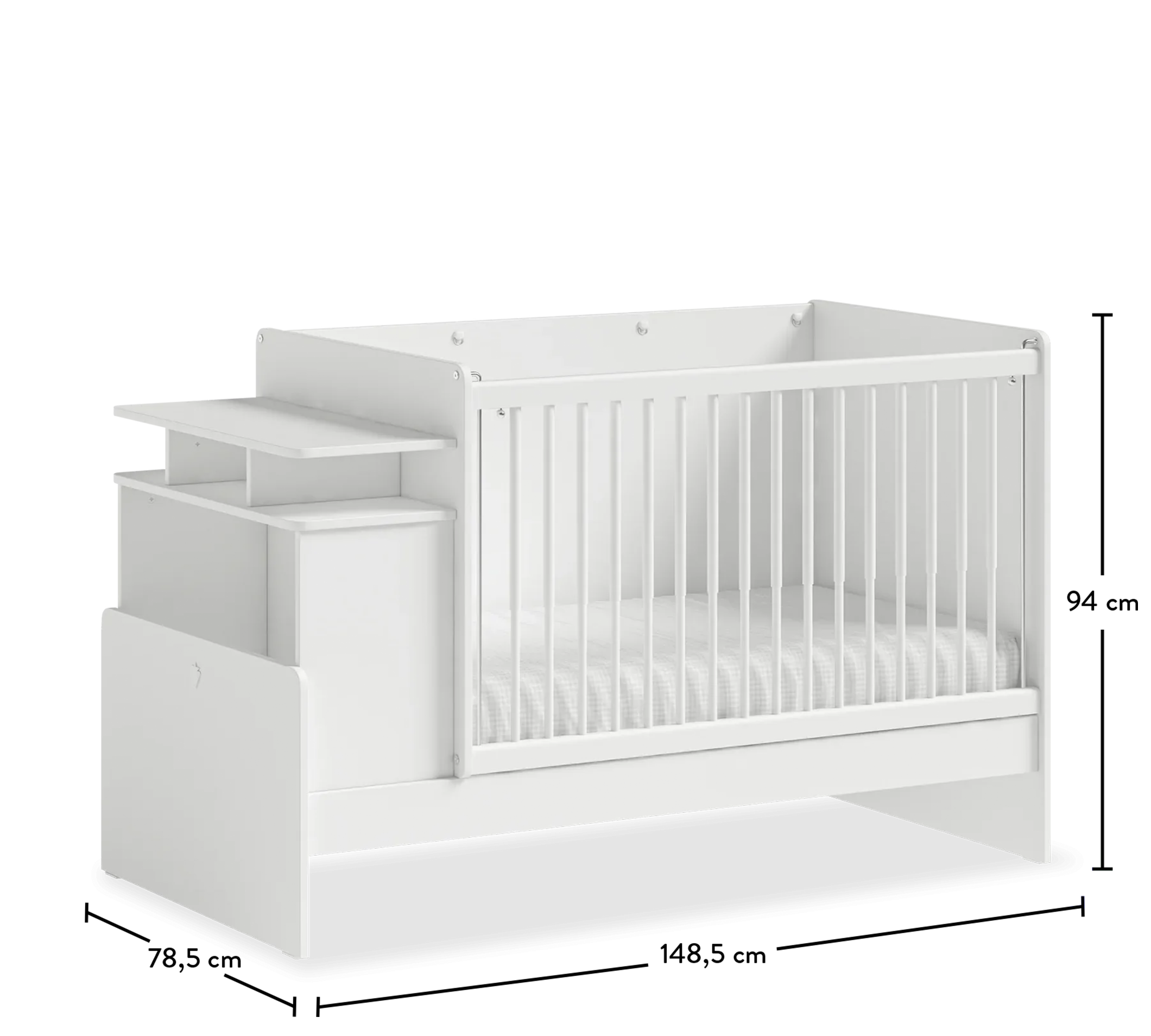 BABY COTTON Shtrat Fëmijësh që rritet + Tavolinë pune (70x115-70x145 cm)