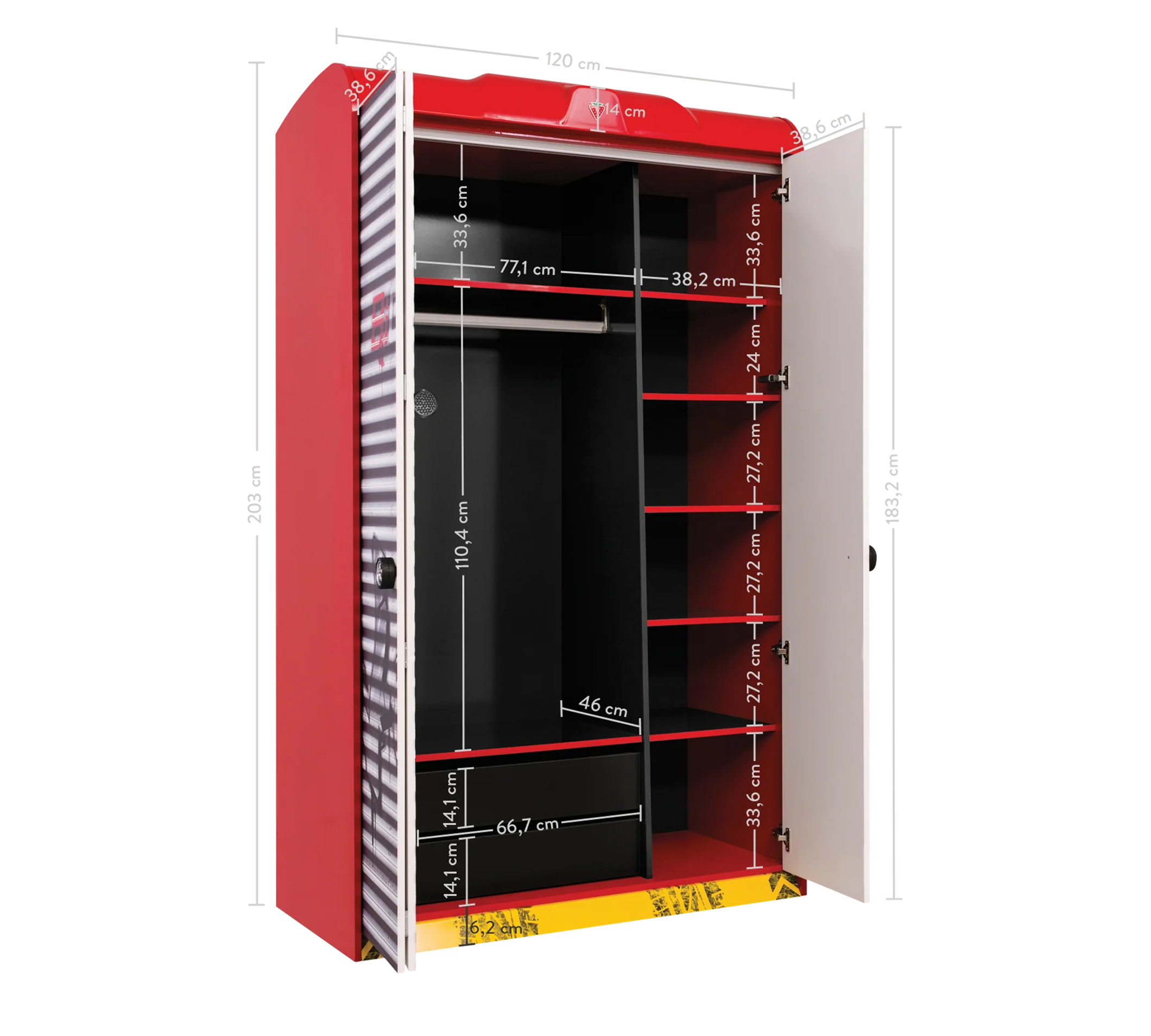 CHAMPION RACER Wardrobe with  3 door