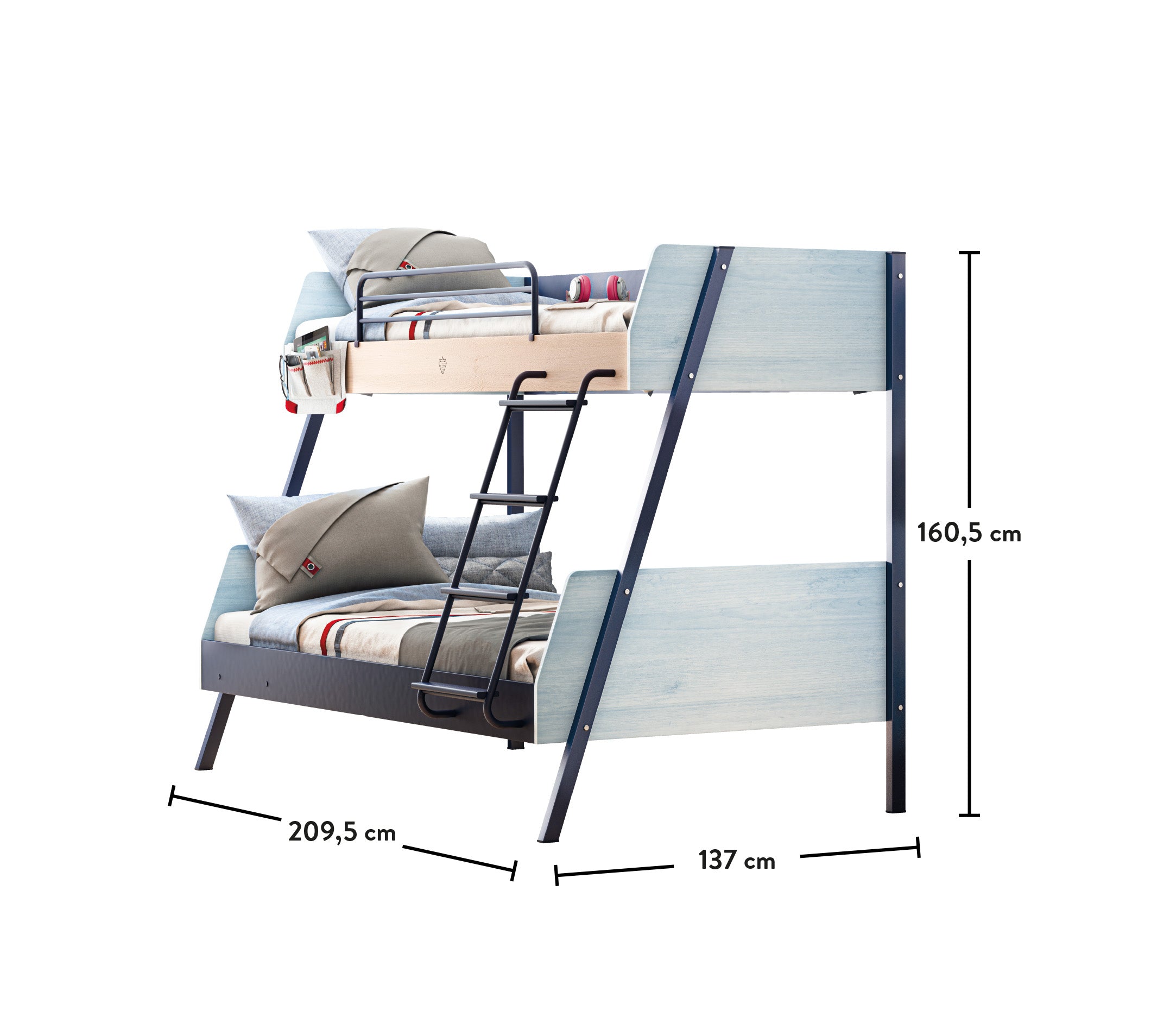 Trio Shtrat marinari i gjerë (dy katsh) (90x200-120x200cm)