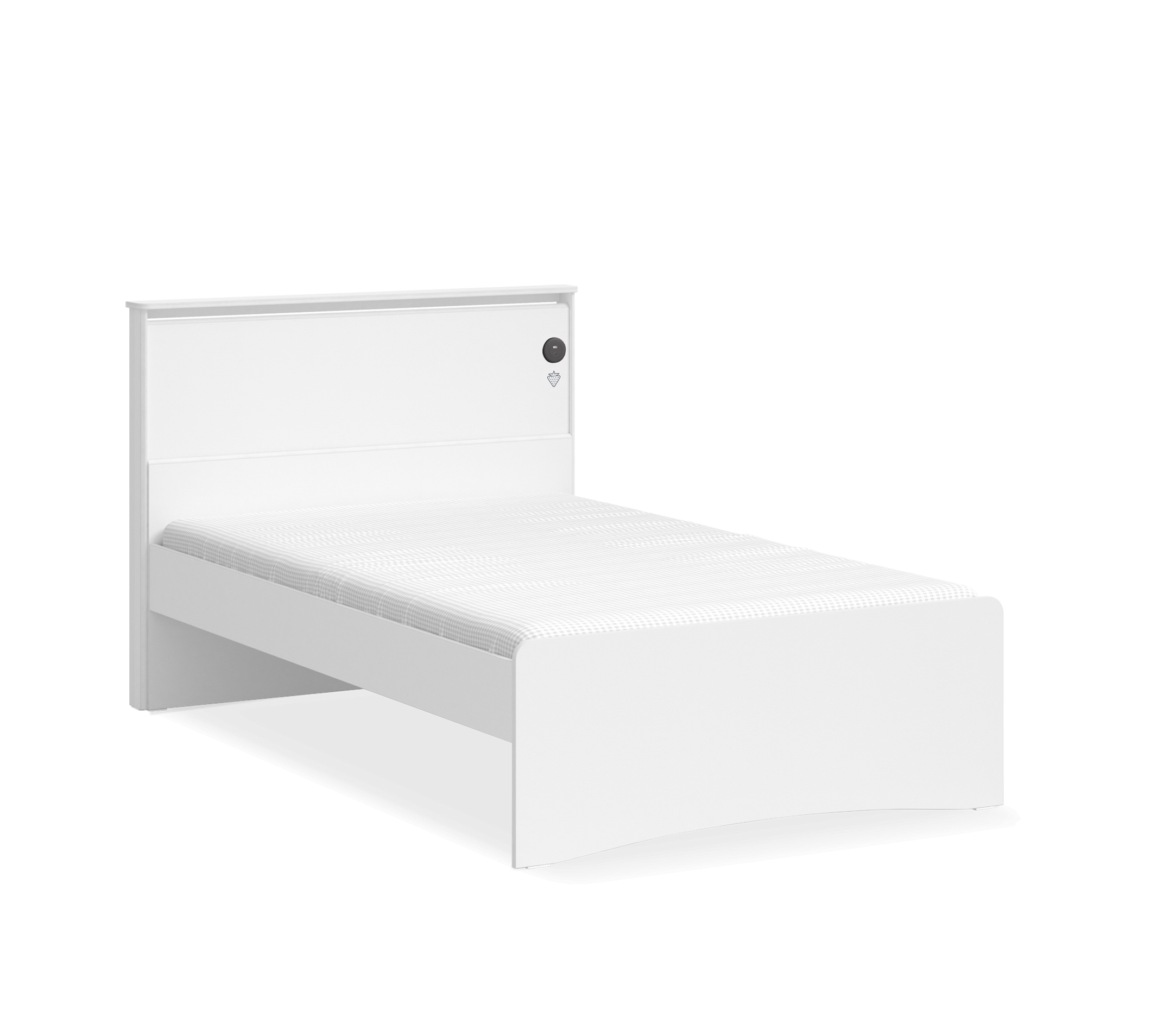 White Kokë shtrati i rrafshët (120 cm)