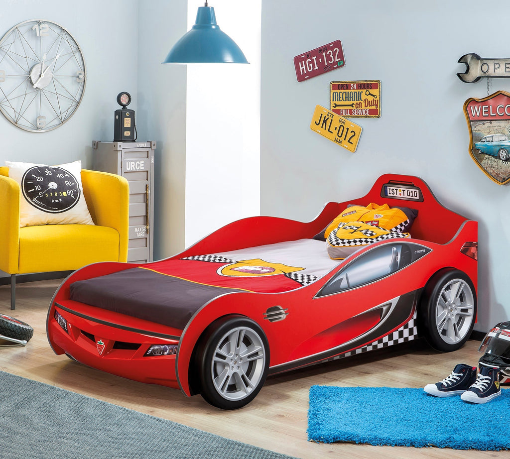 Racecup Shtrat në formë Veture I Kuq  (90x190 cm)