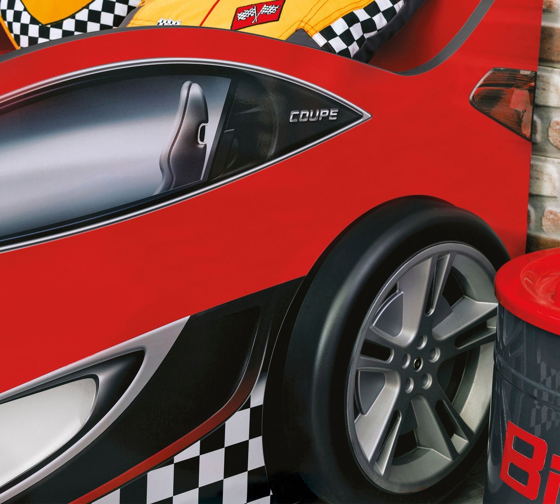 Racecup Shtrat në formë Veture I Kuq  (90x190 cm)