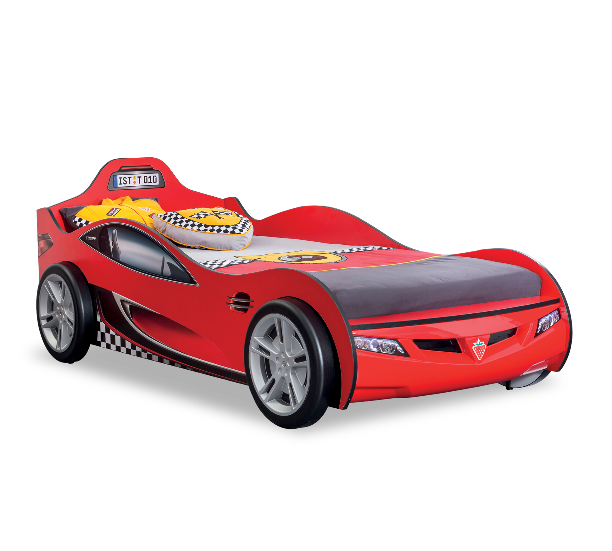 Racecup Shtrat në formë Veture I Kuq  (90x190 cm)