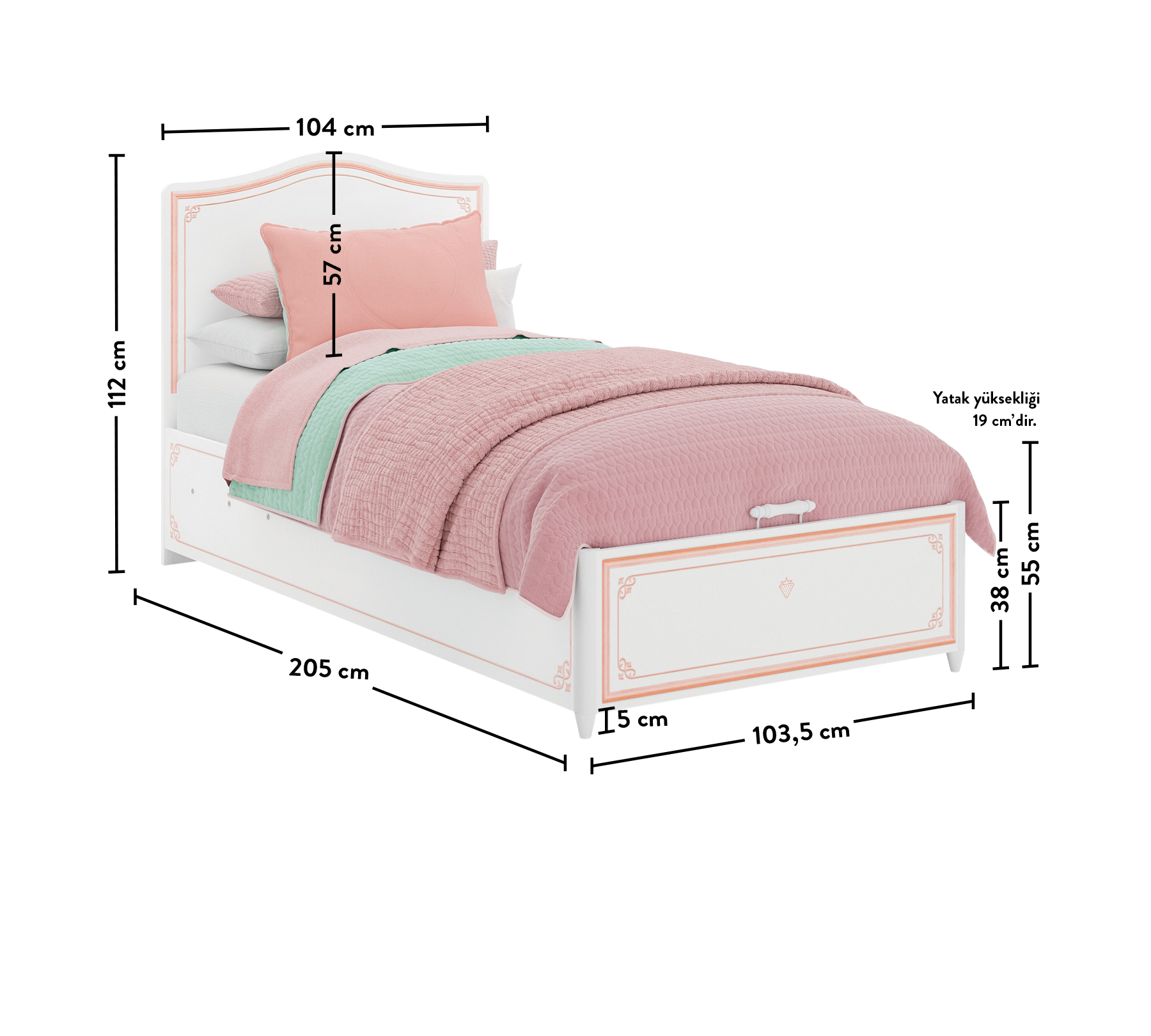 Selena Pink Shtrat me Depo (100x200 cm)
