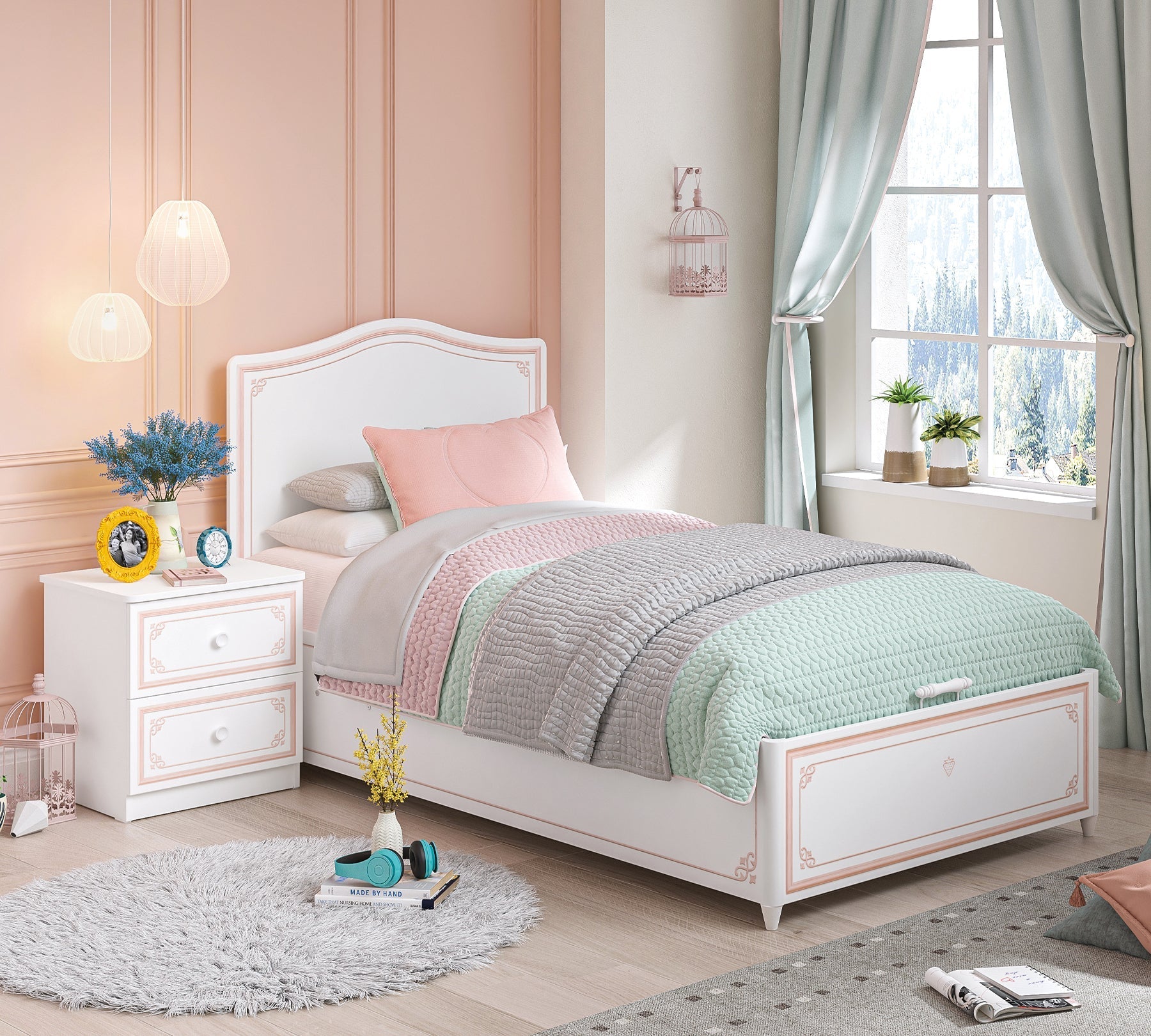 Selena Pink Shtrat me Depo (100x200 cm)