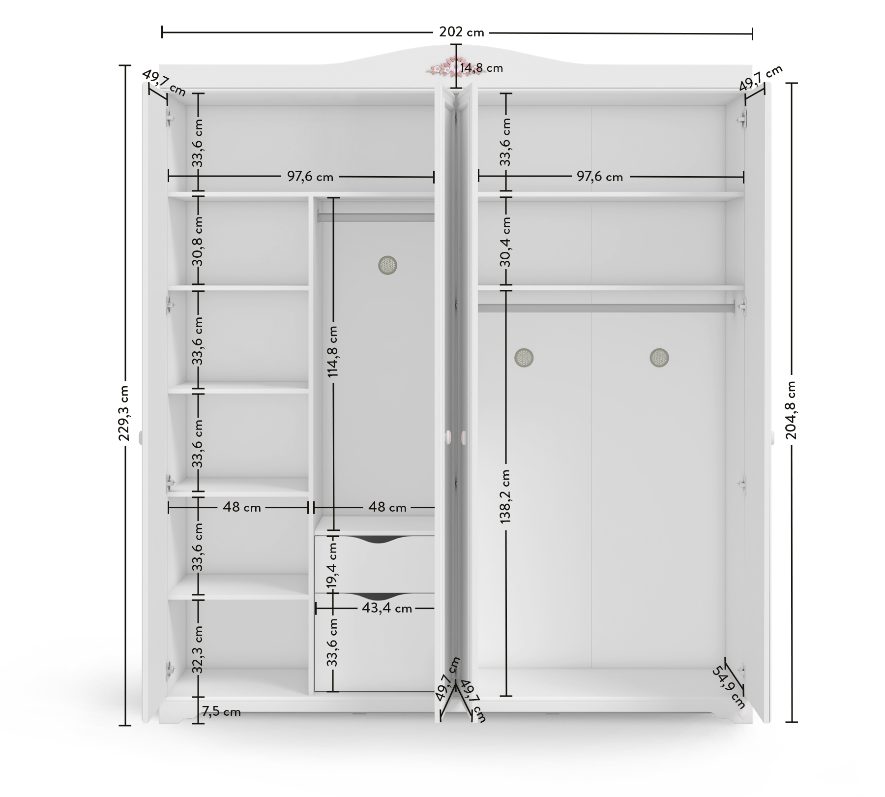 RUSTIC WHITE Dollap me 4 dyer