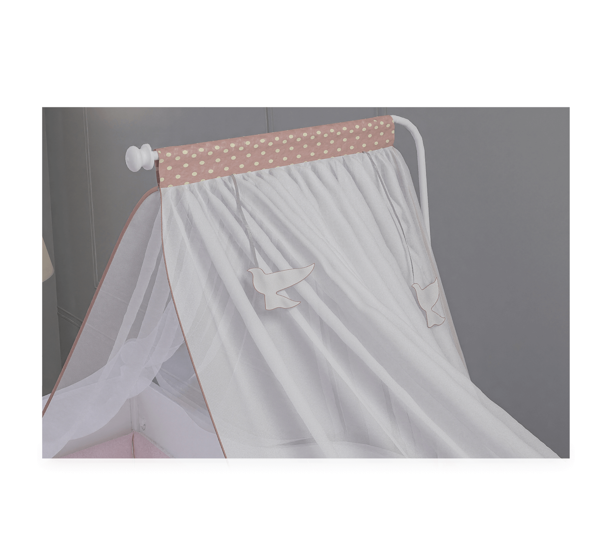 Rustic White Perde Shtrati për Bebe