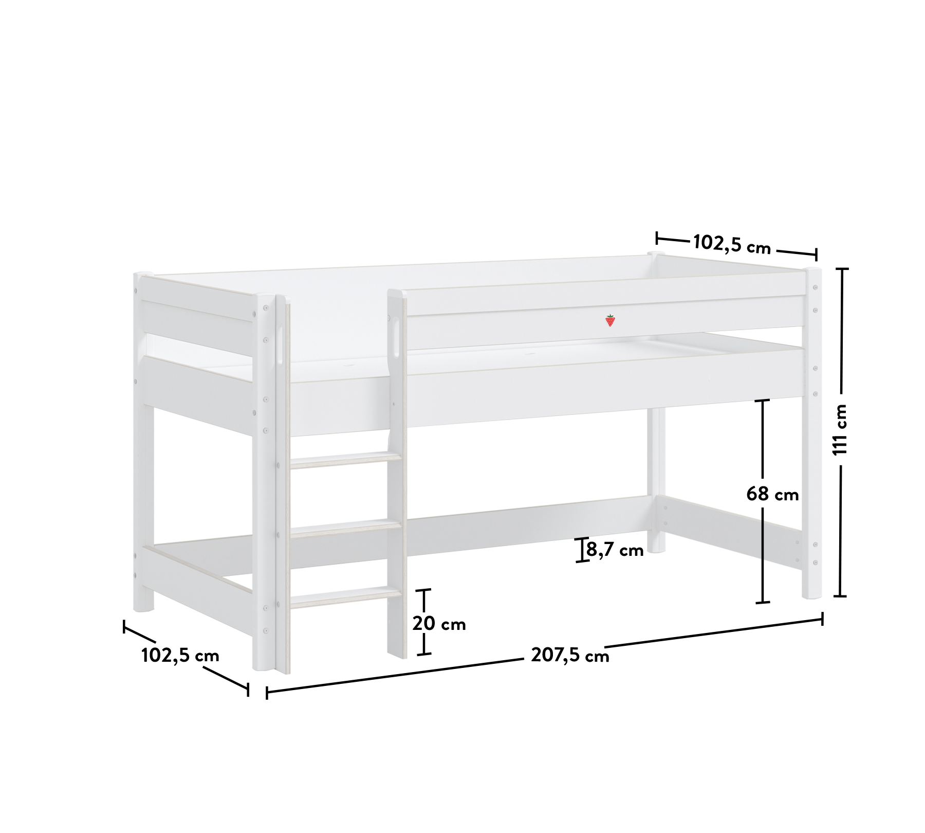 Montes White Shtrat mesatarisht I Lartë (90x200 cm)