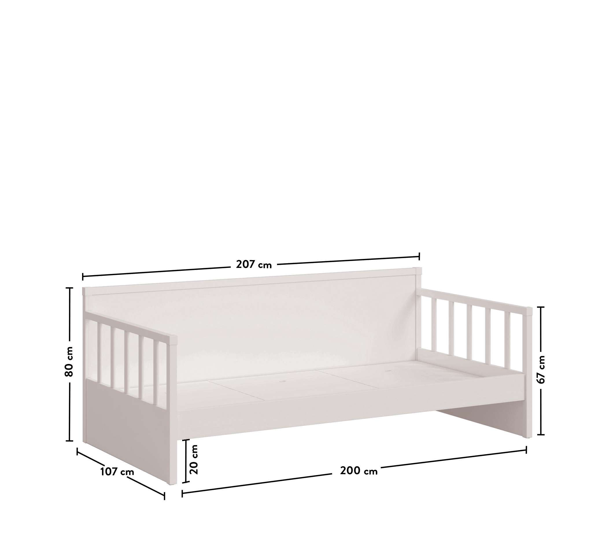 Daybed White Shtrat (100x200 cm)
