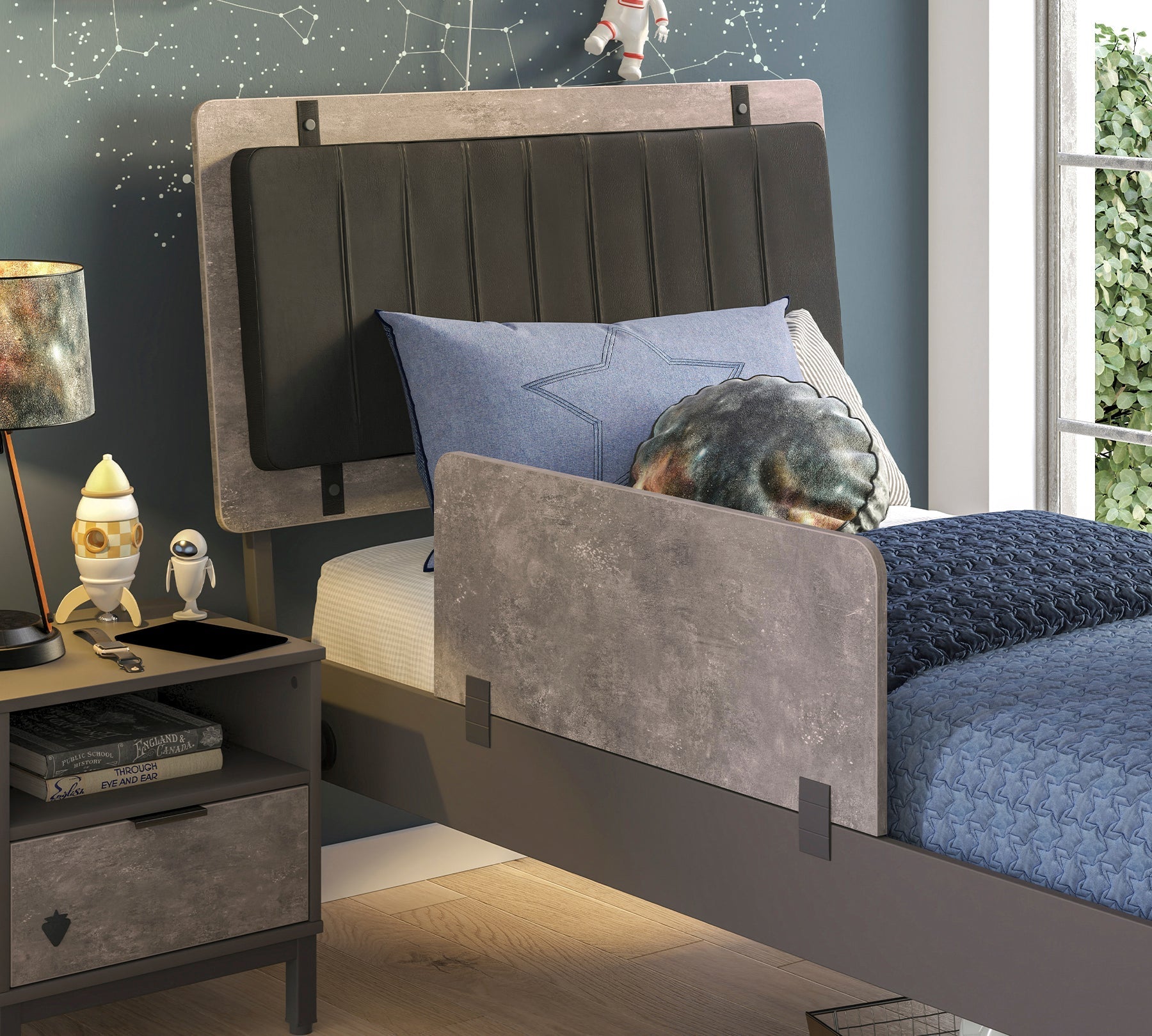 SPACE GRAY Mbrojtëse Anësore e Shtratit