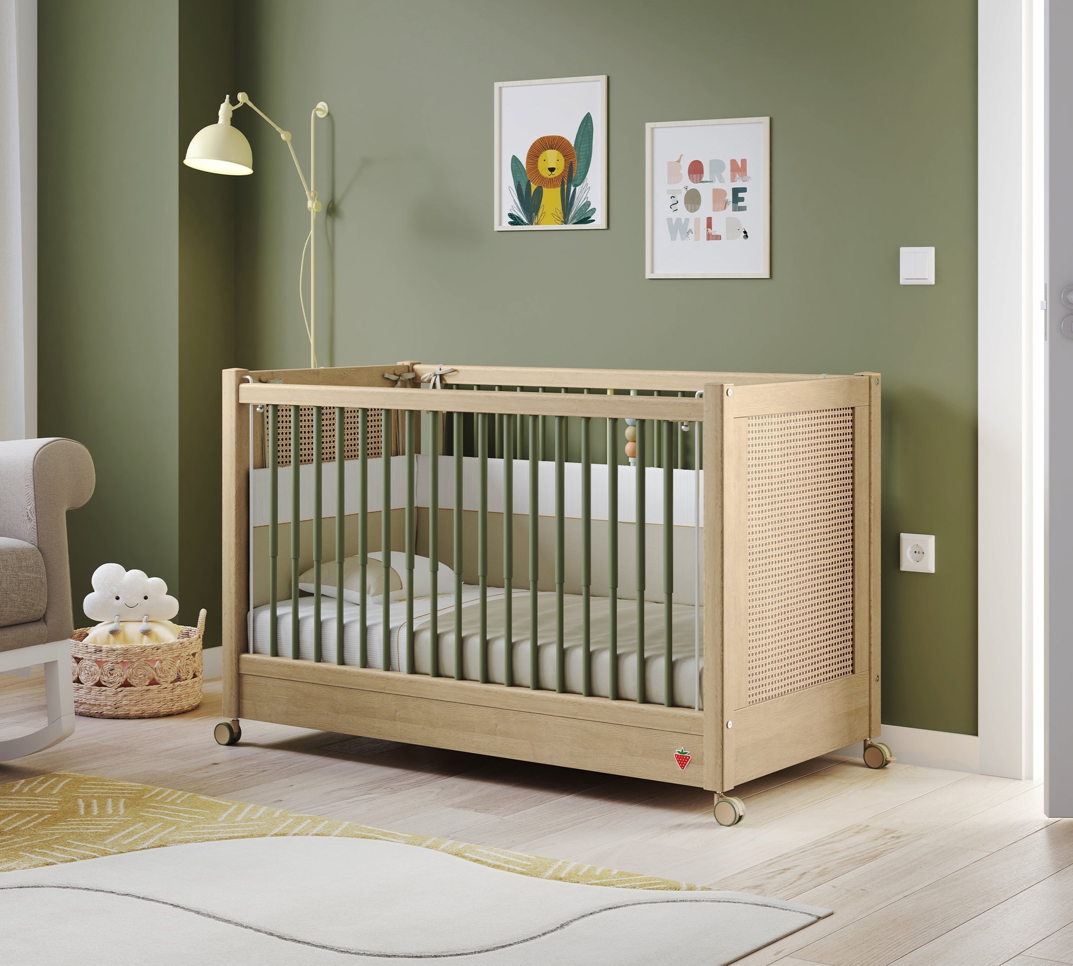 Loof Baby Tekerlekli Shtrati i bebit (Anne Yanı Olabilen) (60x120 cm)