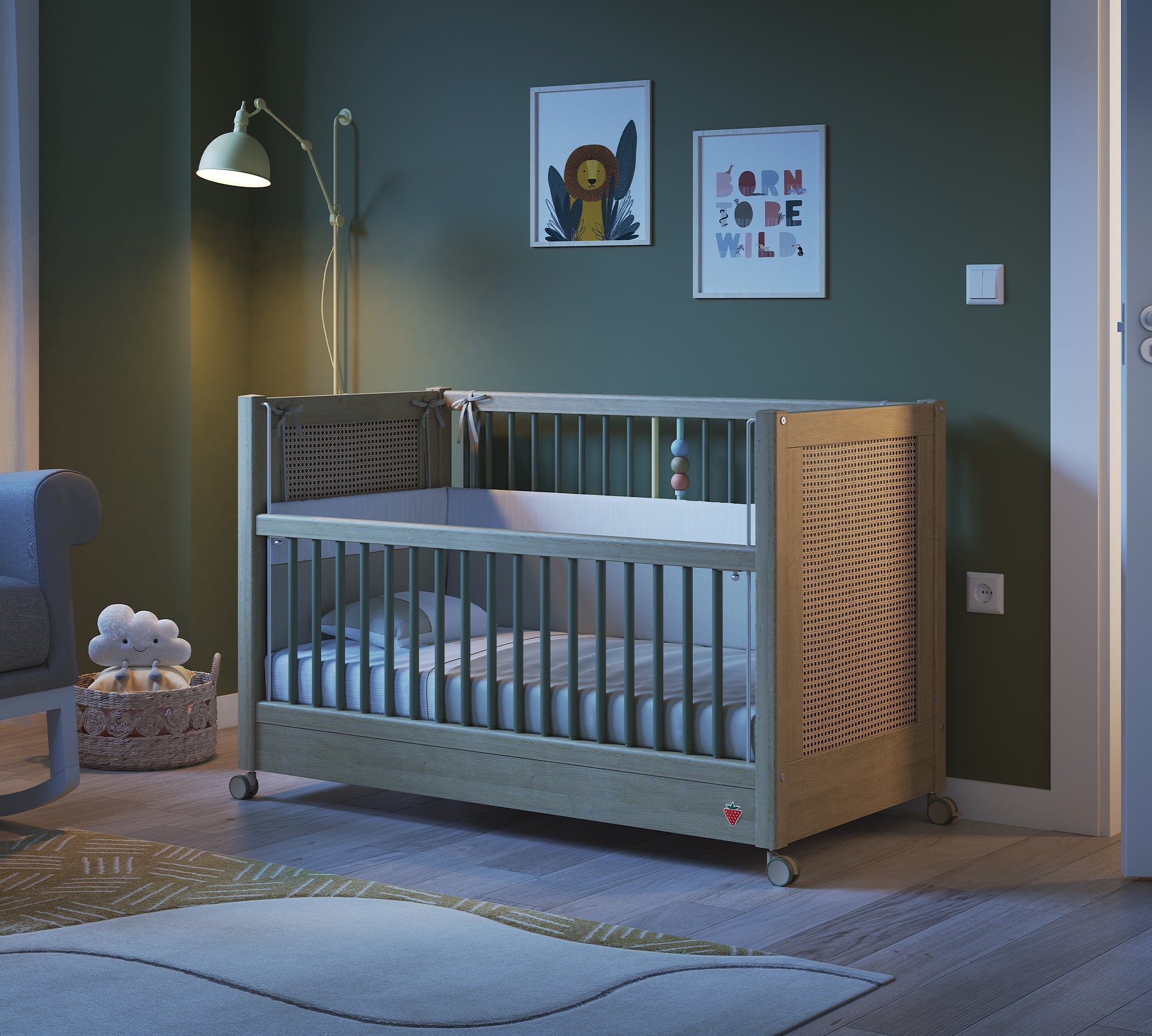 Loof Baby Tekerlekli Shtrati i bebit (Anne Yanı Olabilen) (60x120 cm)