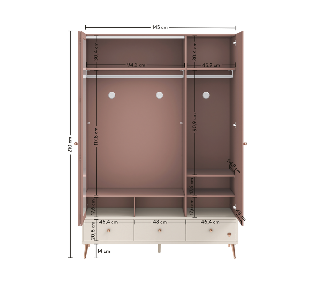ELEGANCE Dollap me 3 dyer