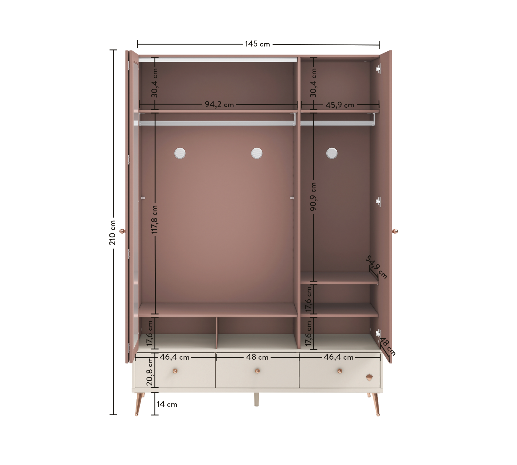 ELEGANCE Dollap me 3 dyer
