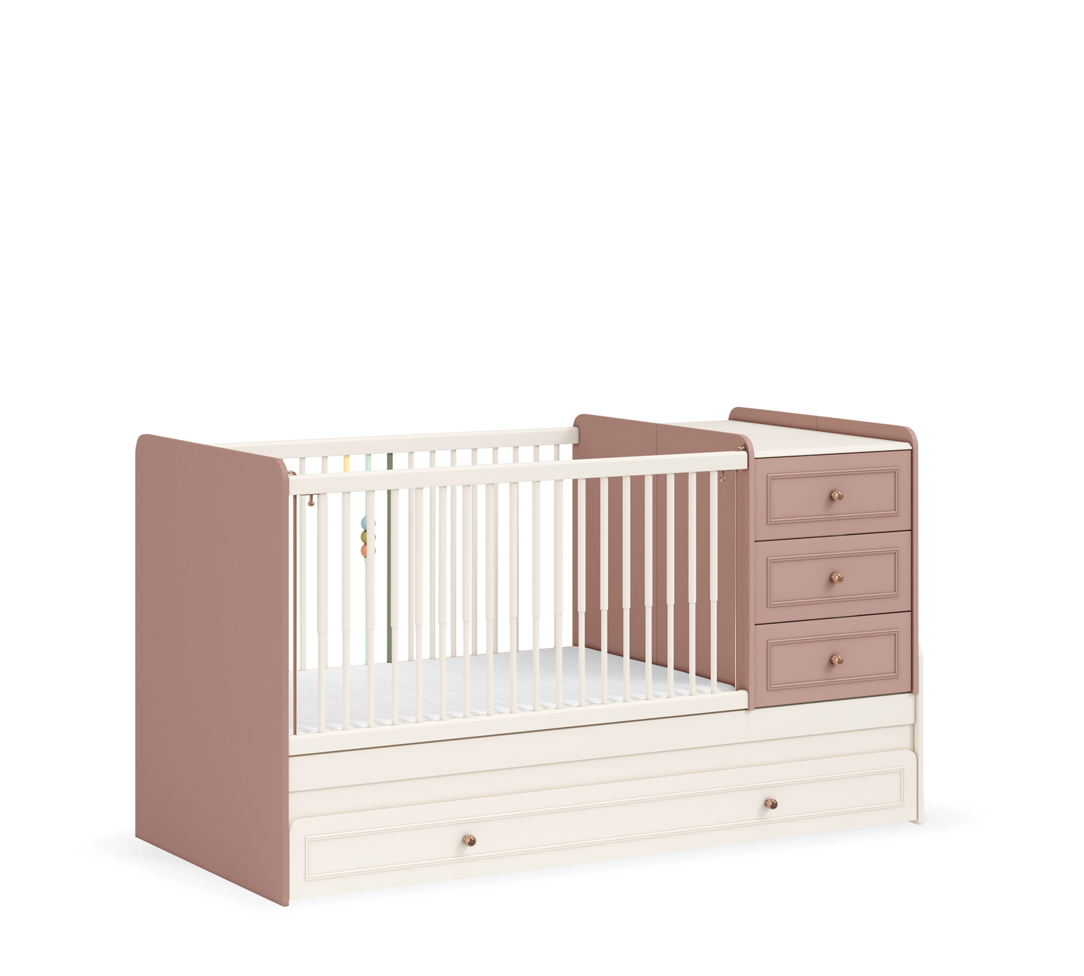 Baby Elegance Shtrat i bebave qe shendrrohet me nenshtrat per prindin (80x180 cm)
