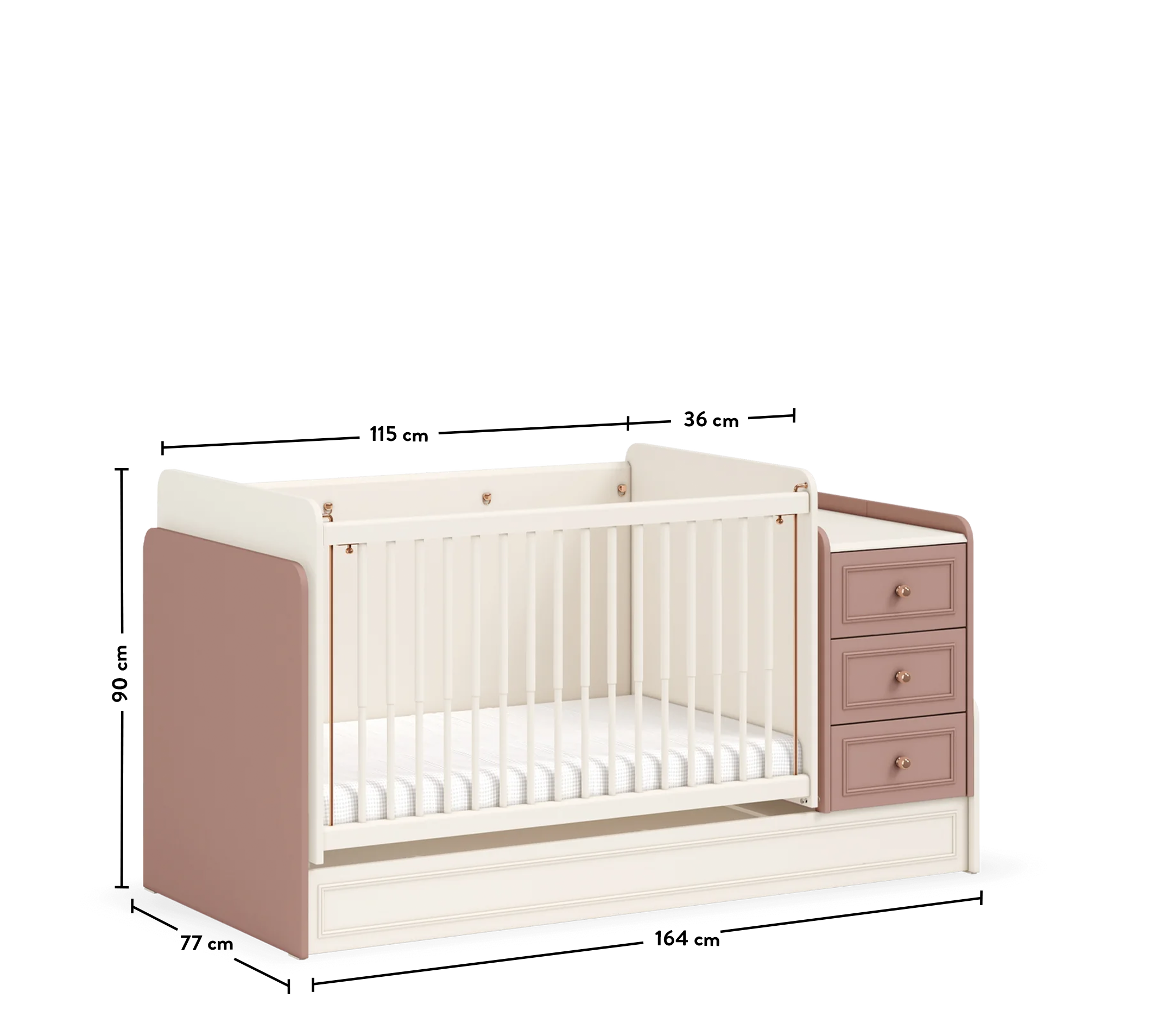 Baby Elegance Shtrat i bebave që luhatet dhe shëndrrohet