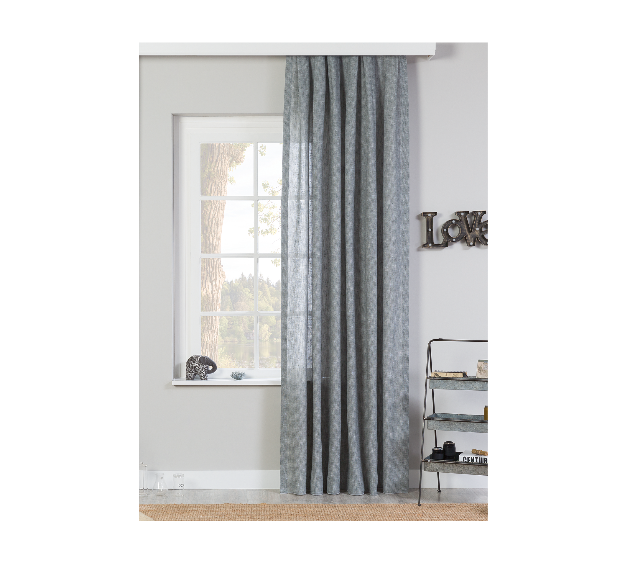 Dressy Perde Sfondi ngjyrë gri (hiri) (100x260 cm)