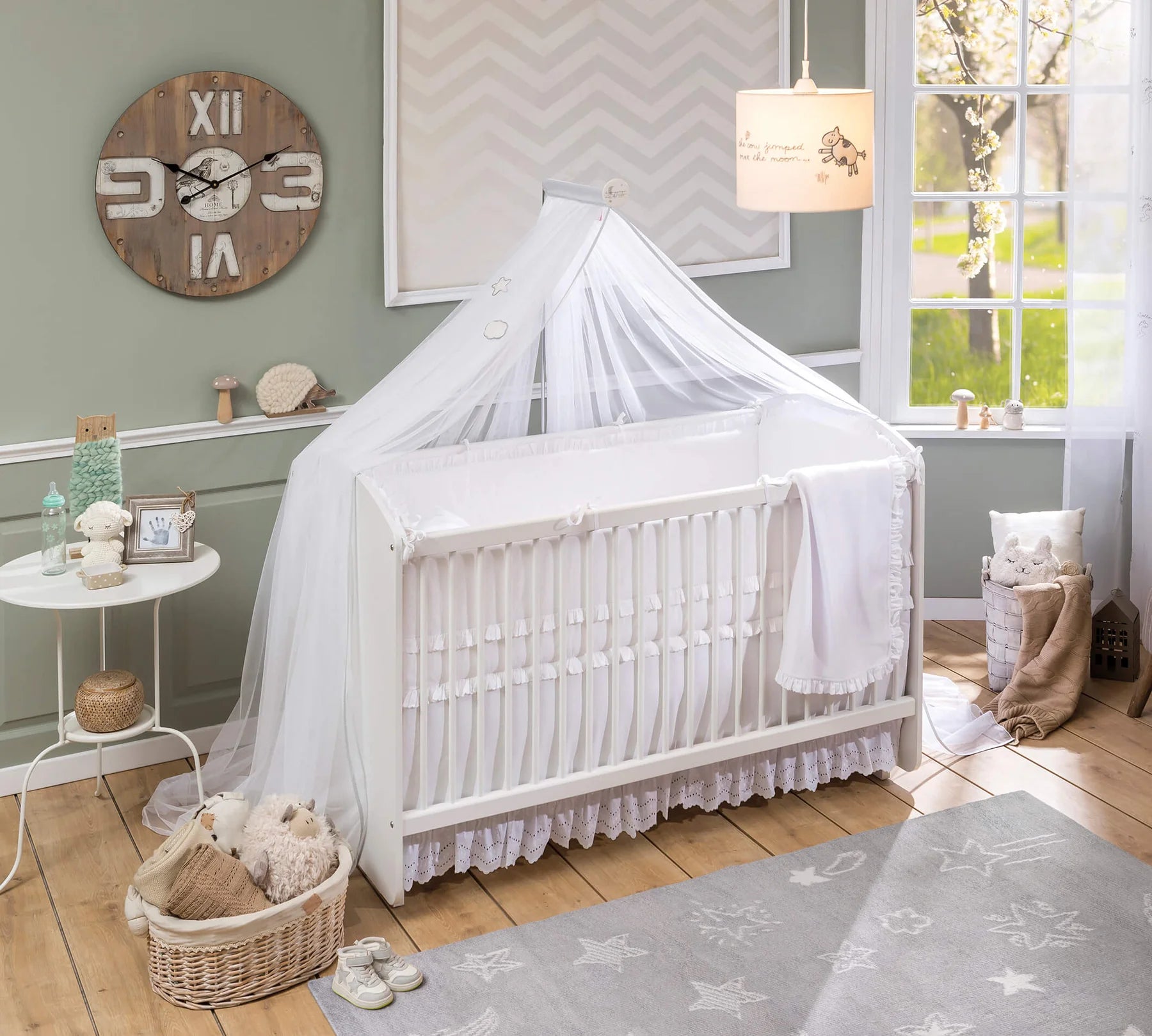 White Shtrat që lëkundet për Bebe (70x130 cm)
